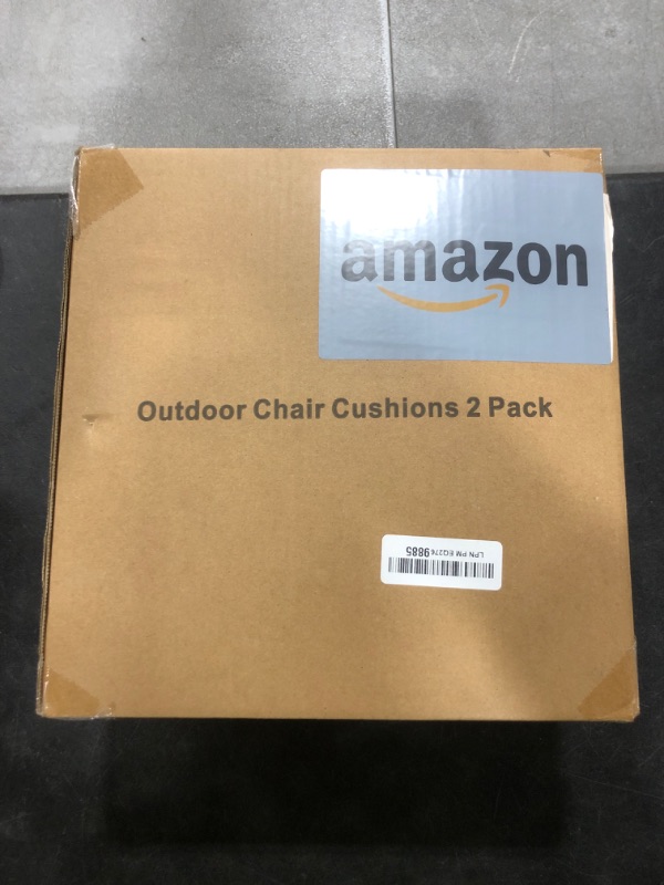 Photo 1 of downluxe Waterproof Outdoor Chair Cushions Set of 2, 19" x 19" x 3" Patio Chair Cushion with Non-Slip Ties & Handle, Square Outdoor Cushion for Patio Furniture with Removable Cover, Black/White