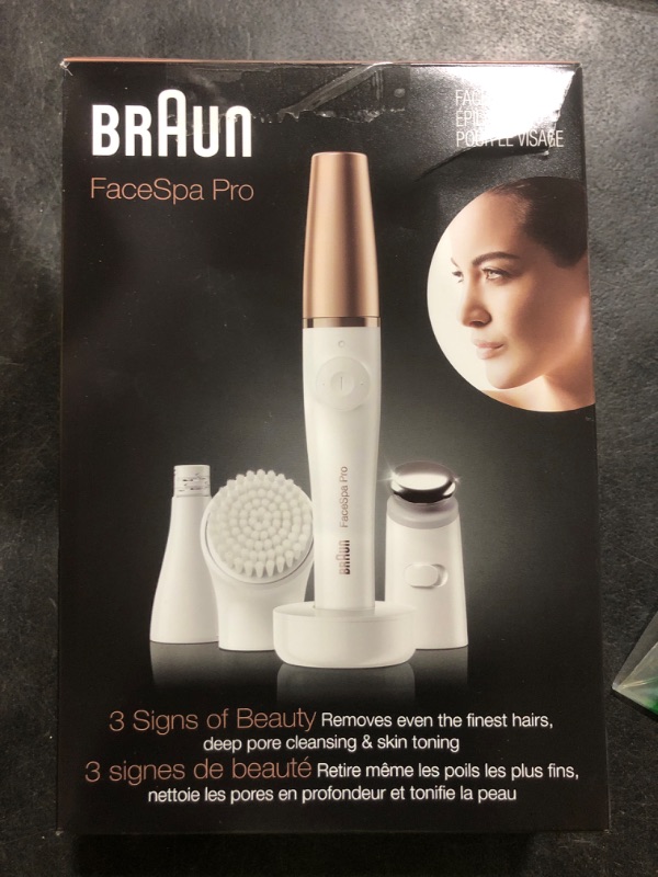 Photo 1 of Braun Face Epilator Facespa Pro 911, Facial Hair Removal for Women, Hair Removal Device, 3-in-1 Epilating, Cleansing Brush and Skin Toning with 3 Extras