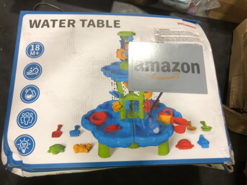 Photo 1 of JUKUDAHU Water Table for Kids Ages 4-8 with Water Pumb, Summer Outdoor Sand Water Table for Boys Girls, Kids Water and Sand Activity Sensory Toys for Toddlers Age 3-8