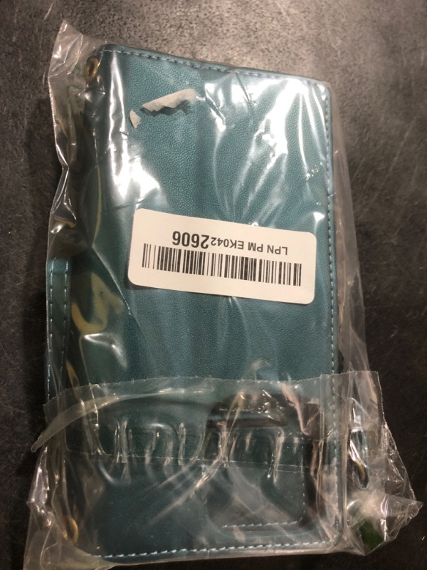 Photo 1 of Strapurs Wallet Case Compatible with iPhone 15 Pro Max RFID Blocking 10-Card Holder Soft PU Leather Magnetic Snap Shoulder Strap Zipper Pocket Phone Case Fit for iPhone 15 Pro Max 6.7" - Blue Green