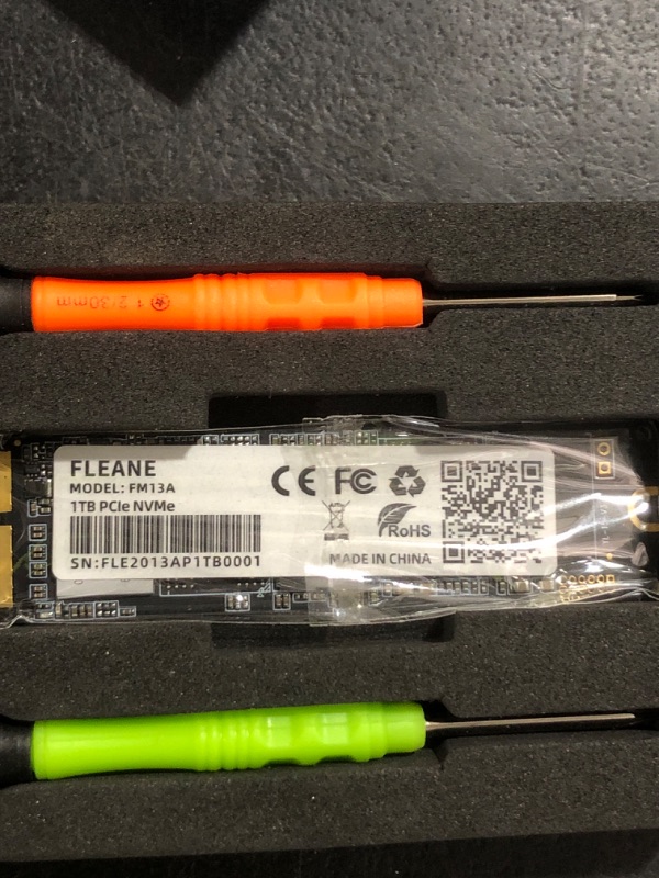 Photo 1 of FLEANE FM13A 1TB PCIE 3.0x4 NVME SSD with DIY Tools for MacBook Air A1465 A1466 (2013-2017), MacBook Pro Retina A1398 A1502 (Late 2013-Mid 2015), iMac A1419 A1418 (2013-2017)