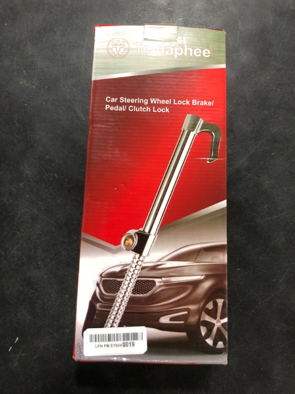Photo 1 of Tevlaphee Universal Steering Wheel Brake Lock Anti-Theft Retractable Double Hook Car Clutch Pedal Lock for Car Truck SUV Van Security with 3 Keys