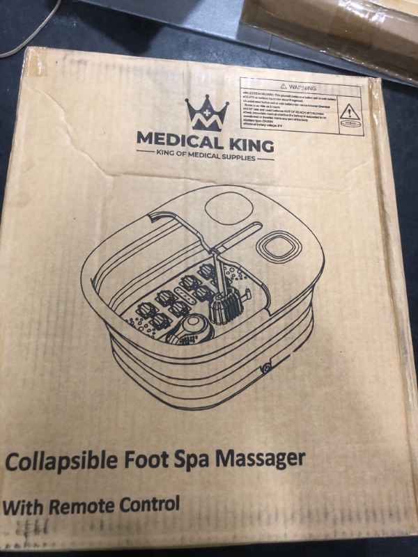 Photo 1 of Medical king Foot Spa with Heat and Massage and Jets Includes A Remote Control A Pumice Stone Collapsible Massager with Bubbles and Vibration