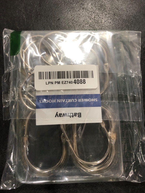 Photo 1 of Bathway Shower Curtain Rings, Shower Curtain Hooks 12 Pcs Anti-Drop Shower Rings for Curtain, Metal Shower Curtain Rings Rust Proof, Brushed Nickel Shower Hooks for Shower Curtain Rod Bathroom