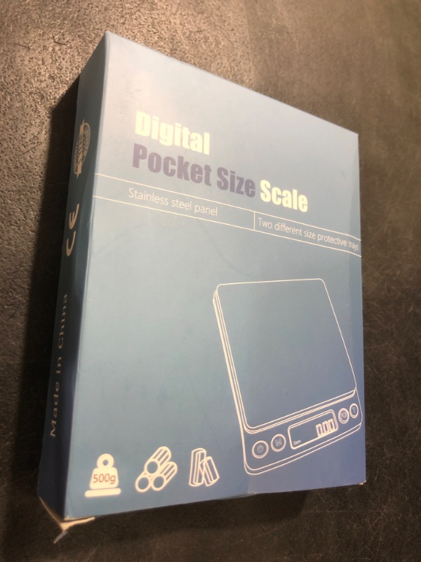 Photo 1 of Toprime Digital Gram Scale 500g 0.01g Food Scale High Precision Kitchen Scale Multifunctional Stainless Steel Pocket Scale with Back-Lit LCD Display Tare PCS Features Silver