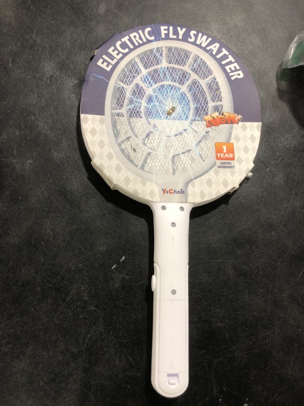 Photo 1 of YsChois Electric Fly Swatter, Bug Zapper, Mosquito Zapper Racket | Gold Zone Voltage, Densest 3 mm Mesh, Apple-Like Weight - AA Battery Powered (not incl.) - Indoor & Outdoor Use with Pro Swat Tips