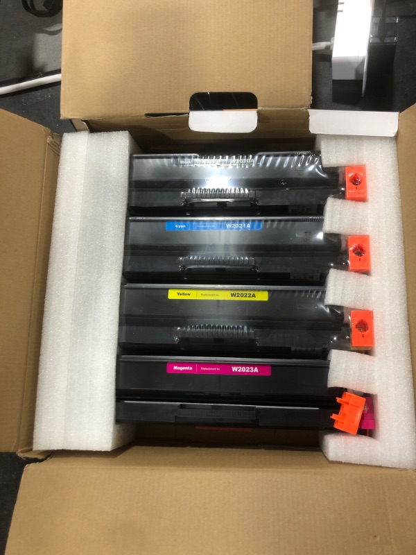 Photo 1 of 414A Toner Cartridges 4 Pack (with Chip) Compatible Replacement for HP 414A 414X for Color Laserjet Pro MFP M479fdw M479fdn M479dw Pro M454dw M454dn M479 M454 Printer Ink W2020A W2020X High Yield
