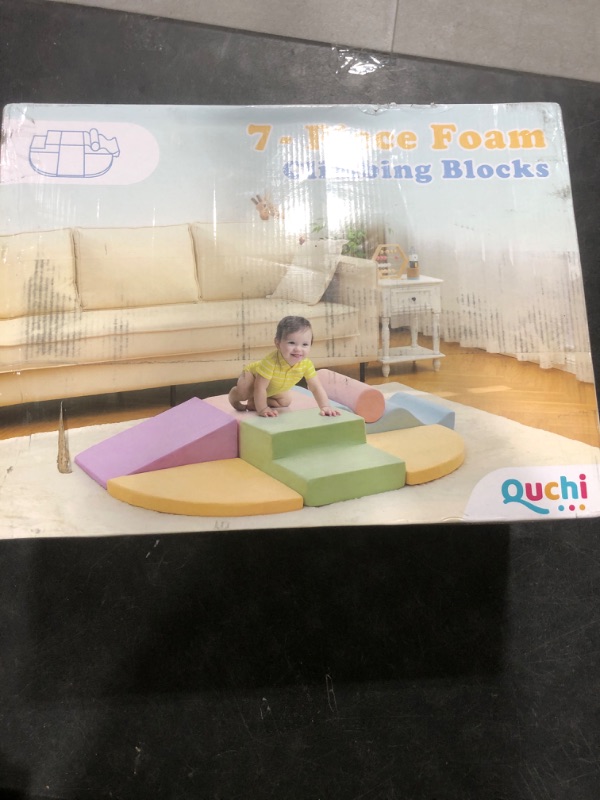 Photo 1 of QUCHI Climbing Toys for Toddlers, Toddler Climbing Toys Indoor, 7-Piece Soft Foam Climbing Blocks Set, Toddler Playtime Corner Climber Indoor Foam Play Gym for Climbing Crawling and Sliding