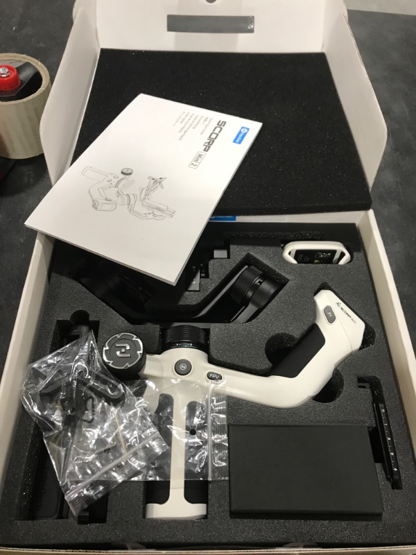 Photo 1 of FeiyuTech SCORP Mini 2 [White] All-in-One 3-Axis Mirorrless Gimbal Camera Stabilizer for Sony A7III Canon R6 Nikon Z30 Fujifilm GoPro11/12 iPhone 16 15 14,Samsung, AI Tracker,Max 2.65lb