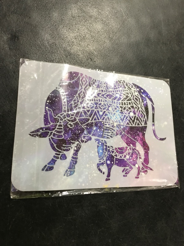 Photo 1 of FINGERINSPIRE Warli Cow Painting Stencil - 8.3x11.7inch Large Cow Stencil for Painting, Ancient Style Pattern Drawing Template