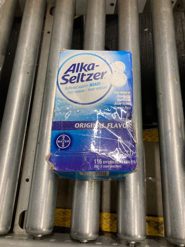 Photo 1 of Alka-Seltzer Effervescent Tablets Original Flavor, Fast Multi-Symptom Relief from Headache and Body Ache, Dissolvable Effervescent Fizzy Tablets, Pain Relief Dispenser Pack, 116 Ct