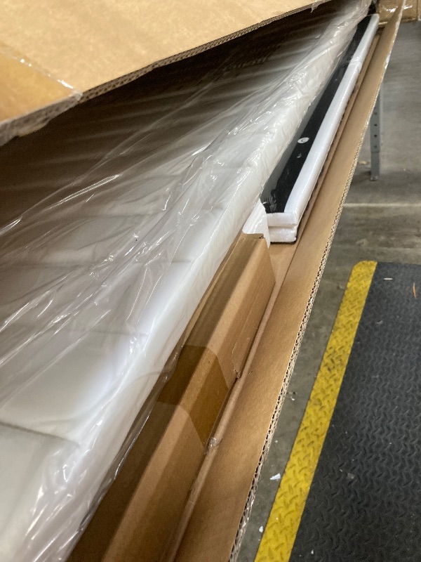 Photo 1 of  Queen Bed Frame, Velvet Upholstered Platform Bed with Adjustable Vertical Channel Tufted Headboard, Mattress Foundation with Strong Wooden Slats, Box Spring Optional, Easy Assembly, Off-White