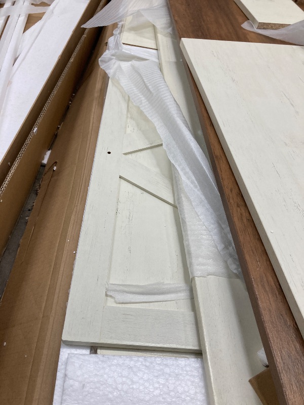 Photo 1 of ***THE FIREPLACE IS MISSING**CABINETS ONLY INCLUDED***VASAGLE Fireplace TV Stand for TVs up to 65 Inches, 18-Inch ELectric Fireplace with Remote, Farmhouse Entertainment Center, Media Console Table for Living Room, Rustic White and Honey Brown ULTV540W01*