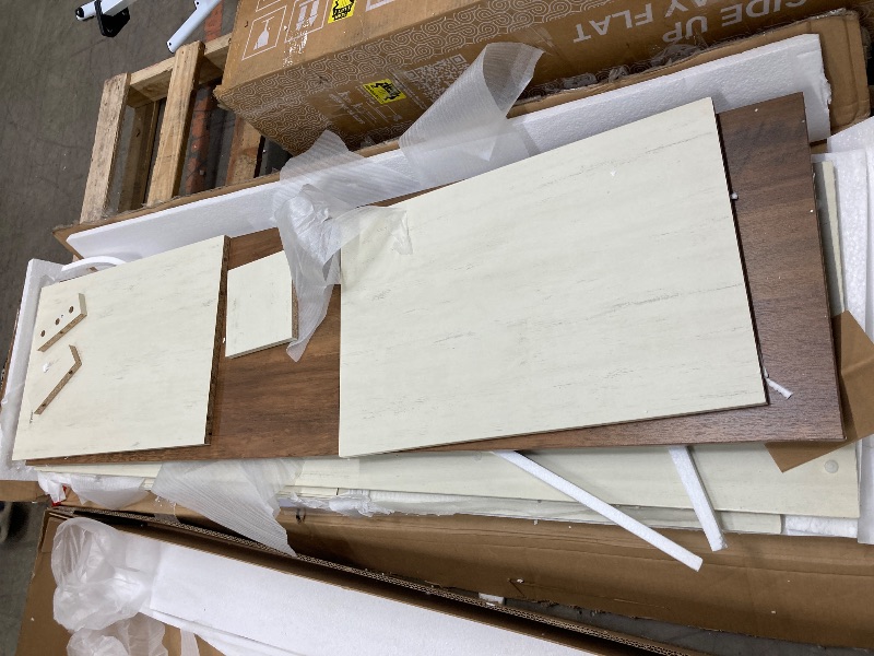 Photo 1 of ***THE FIREPLACE IS MISSING**CABINETS ONLY INCLUDED***VASAGLE Fireplace TV Stand for TVs up to 65 Inches, 18-Inch ELectric Fireplace with Remote, Farmhouse Entertainment Center, Media Console Table for Living Room, Rustic White and Honey Brown ULTV540W01*