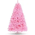 Photo 1 of **MISSING STAND BASE***Funcid 6ft Green Artificial Christmas Tree, Hinged Spruce Full Tree with 1477 Branch Tips, Foldable Metal Stand, New PVC Material, Xmas Tree for Indoor and Outdoor Decoration  PINK