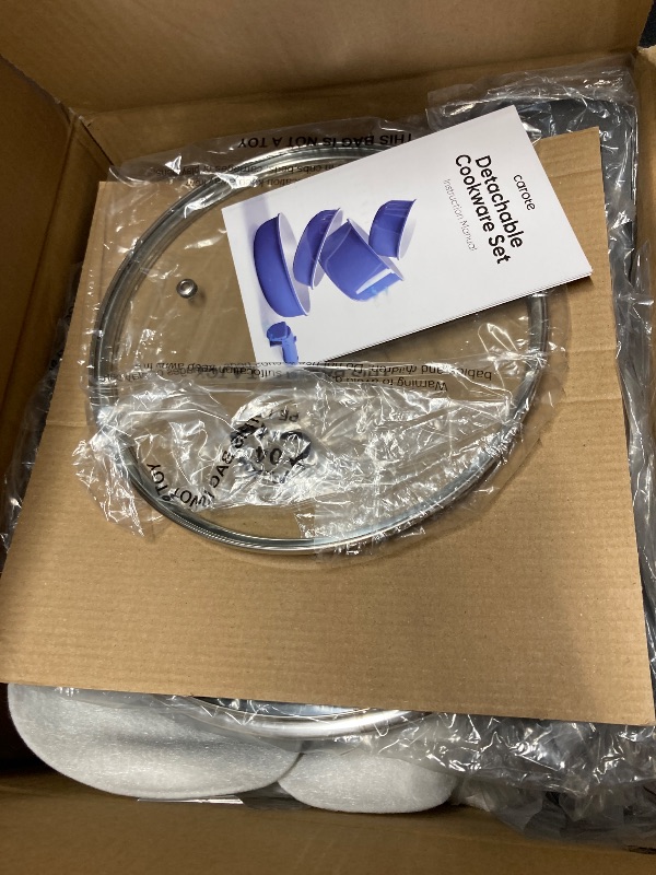 Photo 1 of CAROTE 17Pcs Pots and Pans Set Non Stick, Cookware Set Detachable Handle, Nonstick Induction Kitchen Sets Non Stick with Removable Handle, RV Cook Ware, Oven Safe, Black