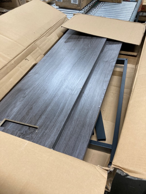 Photo 3 of Huuger 63 Inch L Shaped Desk with Power Outlets and USB-C Port, Reversible Computer Desk, Larger Office Corner Gaming Desk, 0.95 Inch Thicker Desktop, Metal Frame, for Home Office, Study, Grey