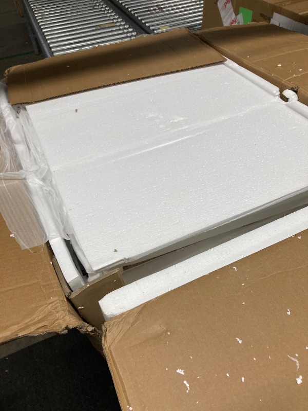 Photo 3 of Bestier 59" Home Office Computer Desk with Keyboard Tray and Storage Drawers, Modern Executive Desk for Writing Reading, Walnut and White