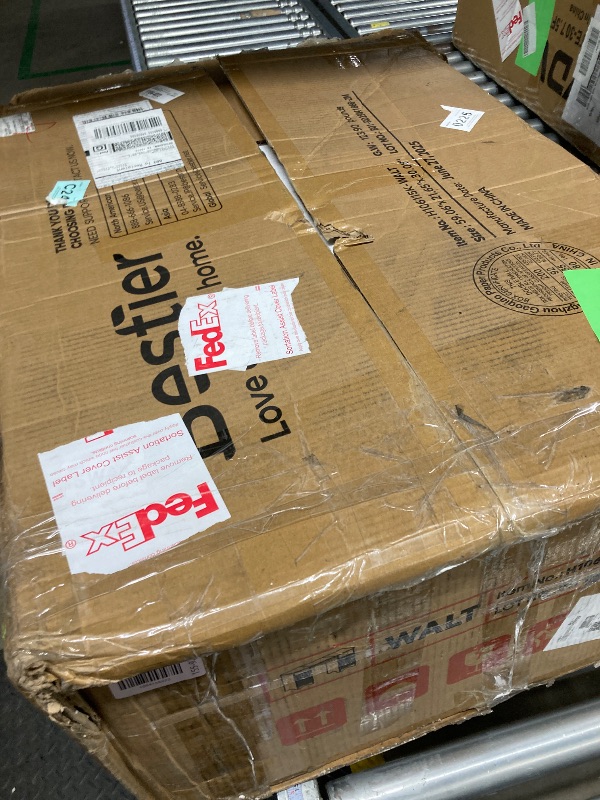 Photo 2 of Bestier 59" Home Office Computer Desk with Keyboard Tray and Storage Drawers, Modern Executive Desk for Writing Reading, Walnut and White