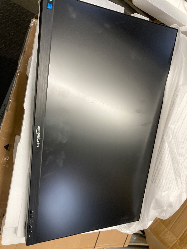 Photo 1 of Amazon Basics IPS Monitor 75 Hz Powered with AOC Technology FHD 1080P HDMI, Display Port and VGA Input VESA Compatible Built-in Speakers for Office and Home, 27 in, Black