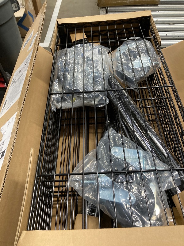 Photo 3 of Amazon Basics 5-Shelf Adjustable, Heavy Duty Storage Shelving Unit on 4'' Wheel Casters, Metal Organizer Wire Rack, 30" L x 14" W x 64.75" H, Black