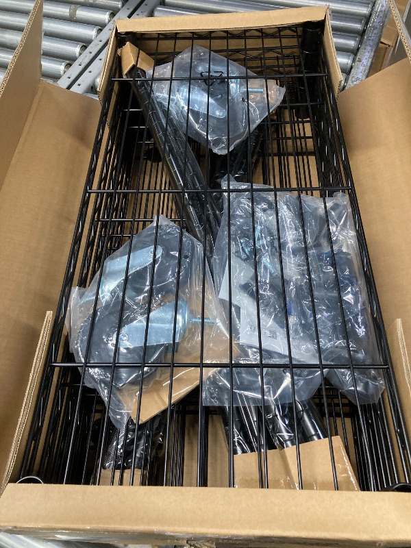 Photo 1 of Amazon Basics 5-Shelf Adjustable, Heavy Duty Storage Shelving Unit on 4'' Wheel Casters, Metal Organizer Wire Rack, 30" L x 14" W x 64.75" H, Black