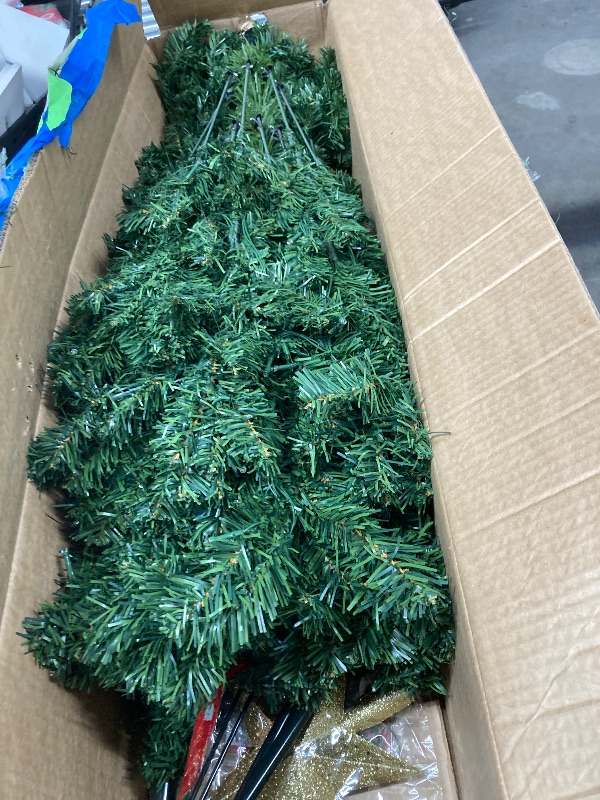 Photo 1 of ***NOT ALL CHRISTMAS BALLS ARE INCLUDED***VAVSEA 7.5ft Pre Lit Christmas Tree with 18pcs Ball, Artificial Christmas Tree with Lights, Xmas Tree for Holiday Party, Indoor and Outdoor Decoration***NOT ALL CHRISTMAS BALLS ARE INCLUDED***