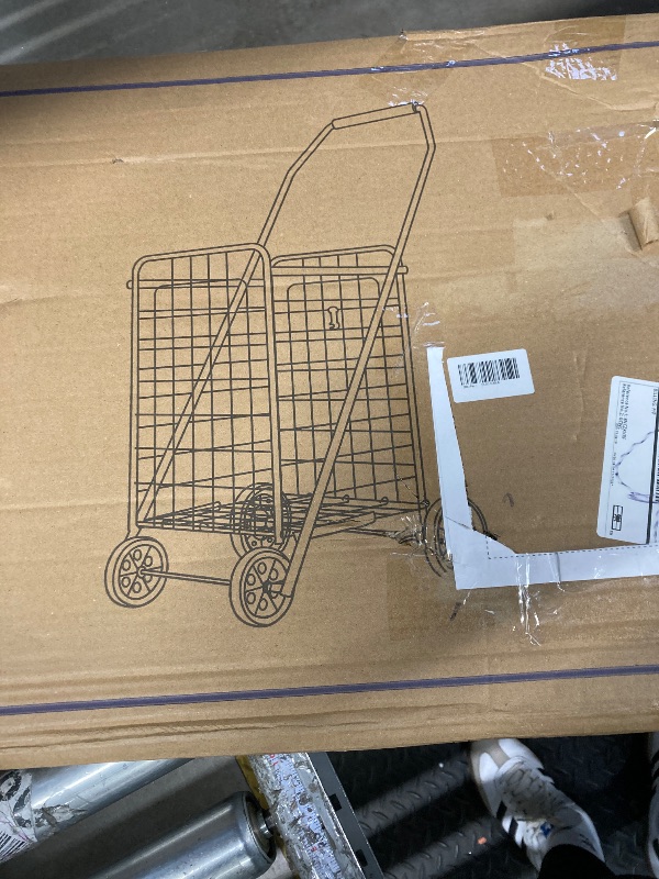 Photo 1 of  Shopping Cart with Wheel, Durable Utility Carts for Easy Transport, Groceries, Shopping 100 LBS Capacity