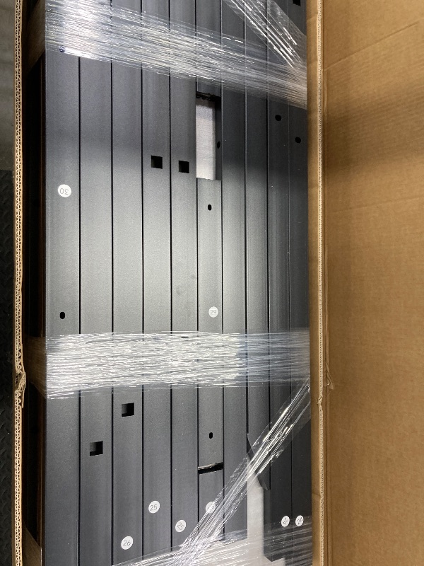 Photo 1 of ***(BOX 2 OF 2 -MISSING BOX #1 -SELLING AS IS )*** Bellemave Queen Loft Bed with Desk & Wardrobe, Heavy Duty Metal Loft Beds Frame with Storage Stairs, LED Loft Bed Queen Size with Charging Station & Safety Guardrails, Dark Wood Grain