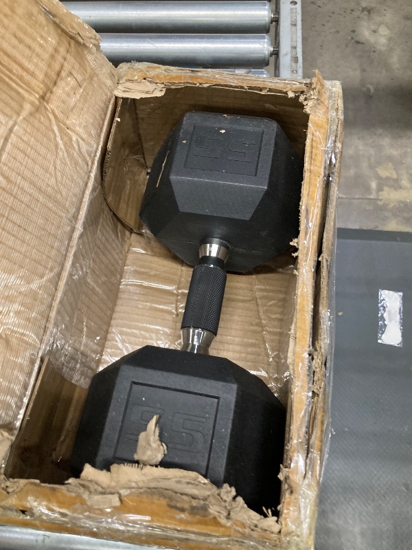 Photo 1 of ***ONLY ONE***CAP Barbell 55 LB Rubber Coated Hex Dumbbell Hand Weight with Padded Grip - Pair | Comfort Grip