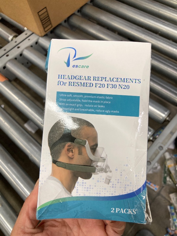 Photo 1 of 2 Packs F20 Replacement Headgear Compatible with F20 Full-face Mask, Include 4 Magnetic Clips+4 Headgear Straps (Small For Her)