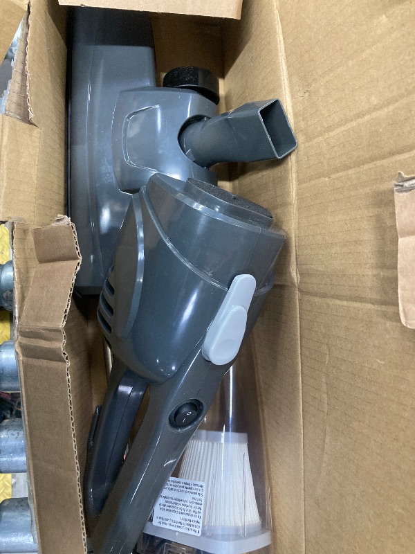 Photo 1 of **DUST CANISTER DOESNT STAY ATTACHED WELL**Amazon Basics 2-in-1 Corded Stick Vacuum Cleaner, Convertible to Handheld, Lightweight (3.9 LBS), with Washable HEPA Filter, Crevice Tools, 0.5L Dust Cup, 19.7-Ft Cord, 300W, Black