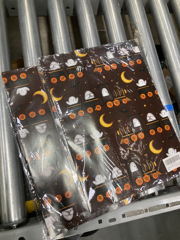 Photo 1 of ***2 PACK***SaringSwoon Halloween Train Wrapping Paper for Kids Adults - Spooky Ghost Gift Wrap With Bats Moon Design for Trick or Treat, Birthday, Party Decorations - 28×40 Inches, 4 Jumbo Folded Sheets