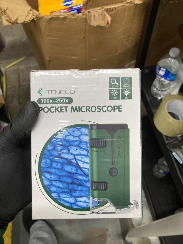 Photo 1 of 100x-250x Pocket Microscope for Kids Adults, Protable Handheld Miniscope, Mini Microscope Kit for Kids Adults Home School Lab Biology Science Education, Green