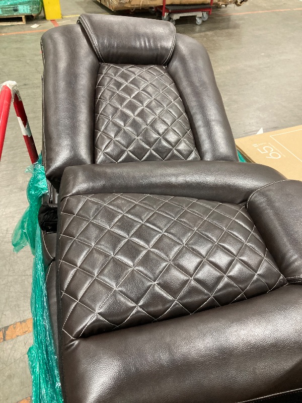 Photo 1 of ***PARTS ONLY SELLING AS IS*** Faux Leather Reclining Living Room Furniture Set, Included Single Recliner Chair and Manual Loveseat Sofa, Brown   ***(SOME SCUFFS/SCRATCHES, NOT IN BOX, NOT IN ORIGINAL PACKAGING )***