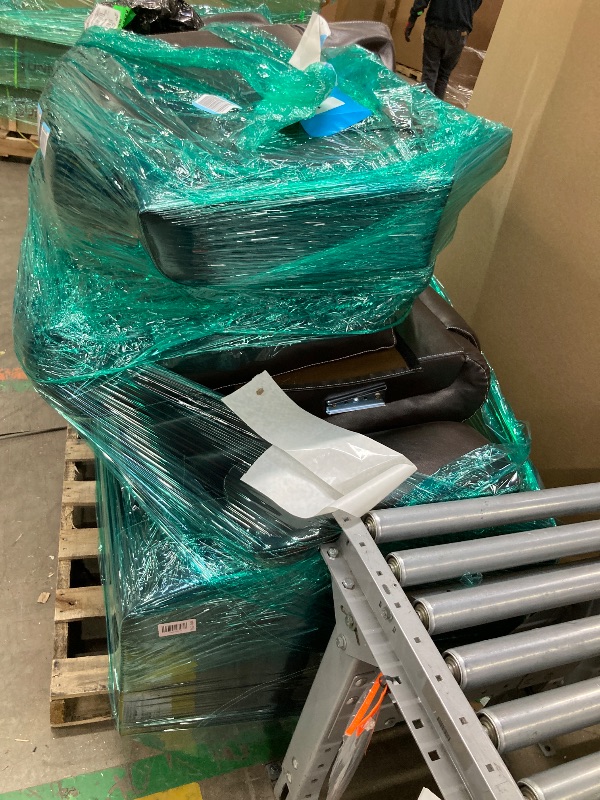 Photo 1 of ***PARTS ONLY SELLING AS IS*** Faux Leather Reclining Living Room Furniture Set, Included Single Recliner Chair and Manual Loveseat Sofa, Brown   ***(SOME SCUFFS/SCRATCHES, NOT IN BOX, NOT IN ORIGINAL PACKAGING )***