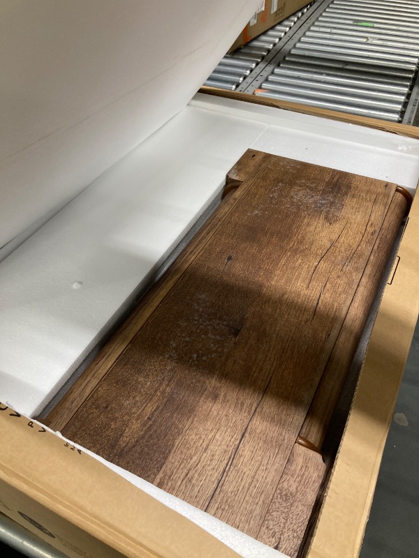 Photo 1 of ***only 1 carton of 2*** partial set Sauder Palladia Computer Desk with Hutch, Home Office Desk with Drawers, File Cabinet Storage Drawer, Cable Management, Keyboard Tray, in Vintage Oak finish