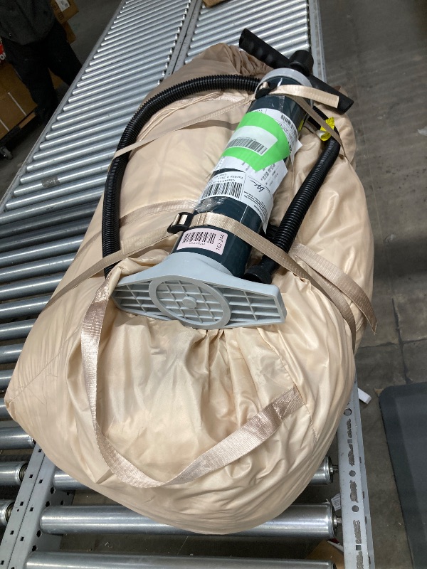 Photo 1 of 10-12 Person Large Inflatable Tents for Camping, Blow Up Tent House 2 Rooms, 4 Season Hot Tent House with Stove Jack & AC Port, Air Glamping Camping Tent for Outdoor, Easy Setup with Air Pump