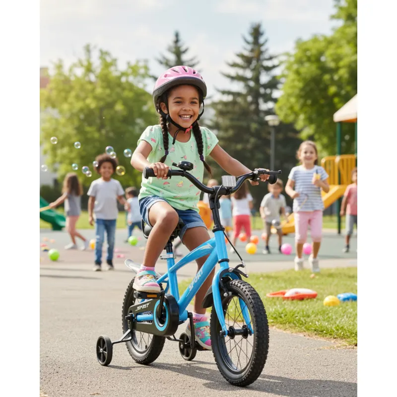 Photo 1 of ***DAMAGED, SELLING AS PARTS ONLY*** Naipo 14 Inch Kids Bike Girls and Boys Blue Bike with Removable Training Wheels
