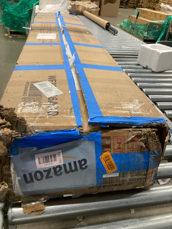 Photo 1 of **** ONLY 1 BOX OF 2****Merax Queen Size Upholstered Kids Daybed Frame with Fence and Stairs, Wood Bed for Living Room, Floor Bed, White+Brown