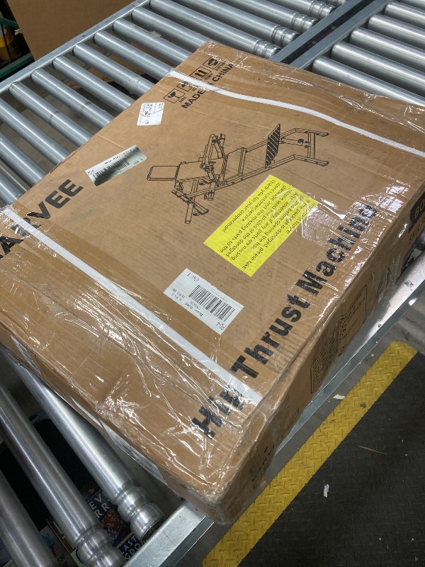 Photo 1 of ***BOX 2 OF 2 MISSING BOX 1 OF 2 -SELLING AS IS PARTS ONLY*** 
Hip Thrust Machine, 900LBS Capacity Glute Machine with Adjustable Footboard & Weight Holder, Heavy Duty Home Gym Equipment for Gluteus Building, Butt Shaping and Strength Training  ***(BOX RIP