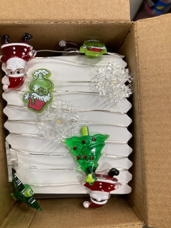 Photo 1 of [Timer] Christmas Lights Decorations, 10 Ft 30 LED Battery Operated Christmas Tree Santa Claus Snowflake String Lights Mini Xmas Holiday Fairy Lights for Indoor Home Party Wreath Garden Decor