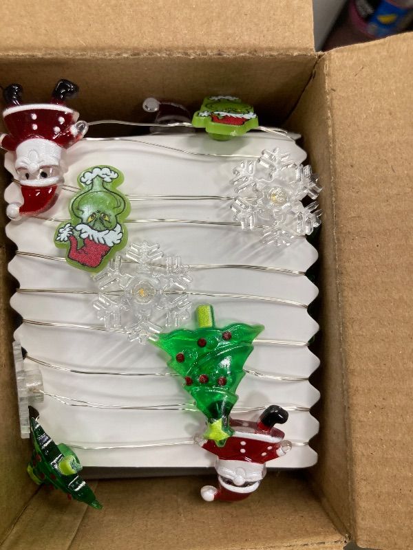 Photo 1 of [Timer] Christmas Lights Decorations, 10 Ft 30 LED Battery Operated Christmas Tree Santa Claus Snowflake String Lights Mini Xmas Holiday Fairy Lights for Indoor Home Party Wreath Garden Decor