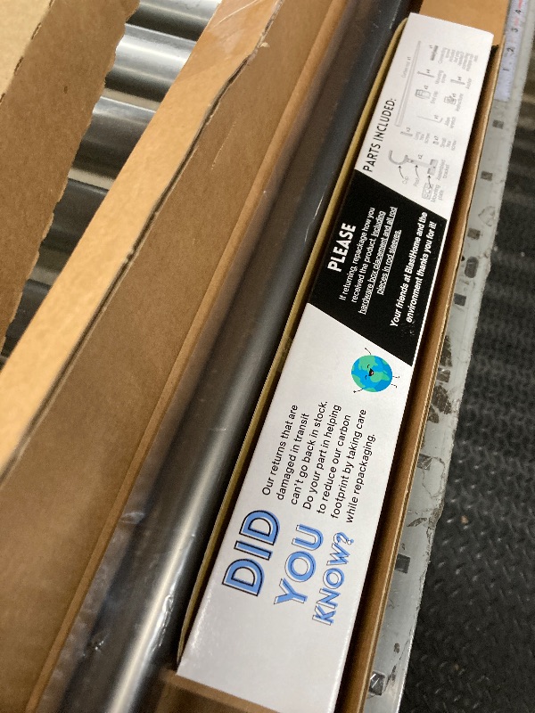 Photo 1 of BlastHome® Non-Adjustable Luxury Curtain Rods for Windows, 1 ¼” Rod Set, 3 foot Fixed Length, Matte Graphite