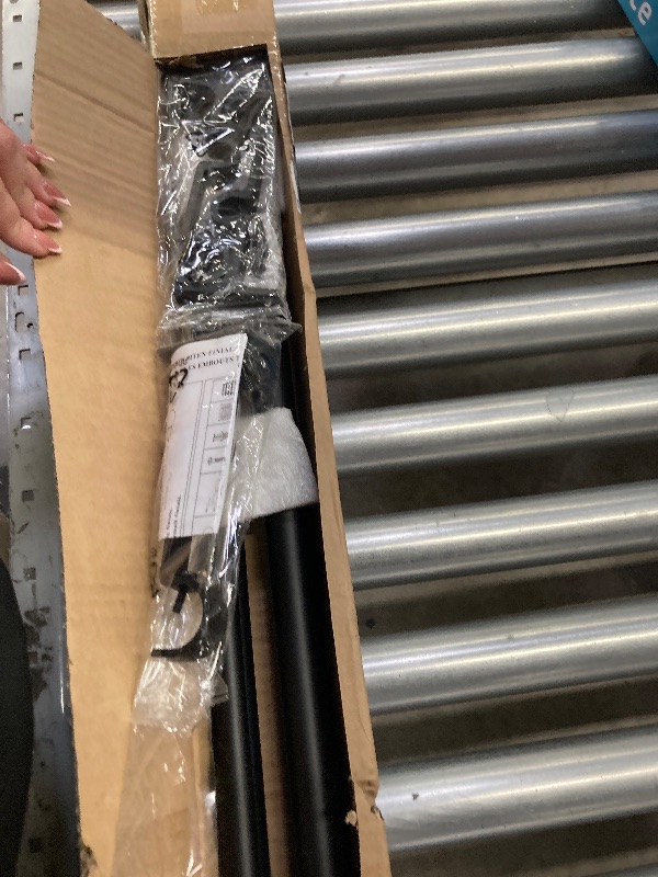 Photo 1 of 1 Inch Modern Double Window Curtain Rods,72-144 Inch Adjustable Telescoping Heavy Duty Stylish Drapery Rods Decorative Solid Square Allufer Finials for Dual Curtain Rod Window Treatment,Matte Black