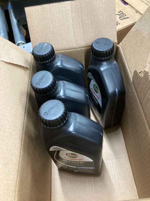 Photo 1 of **missing part onlyn 4 Castrol EDGE 0W-16 Advanced Full Synthetic Motor Oil, 1 Quart, Pack of 6