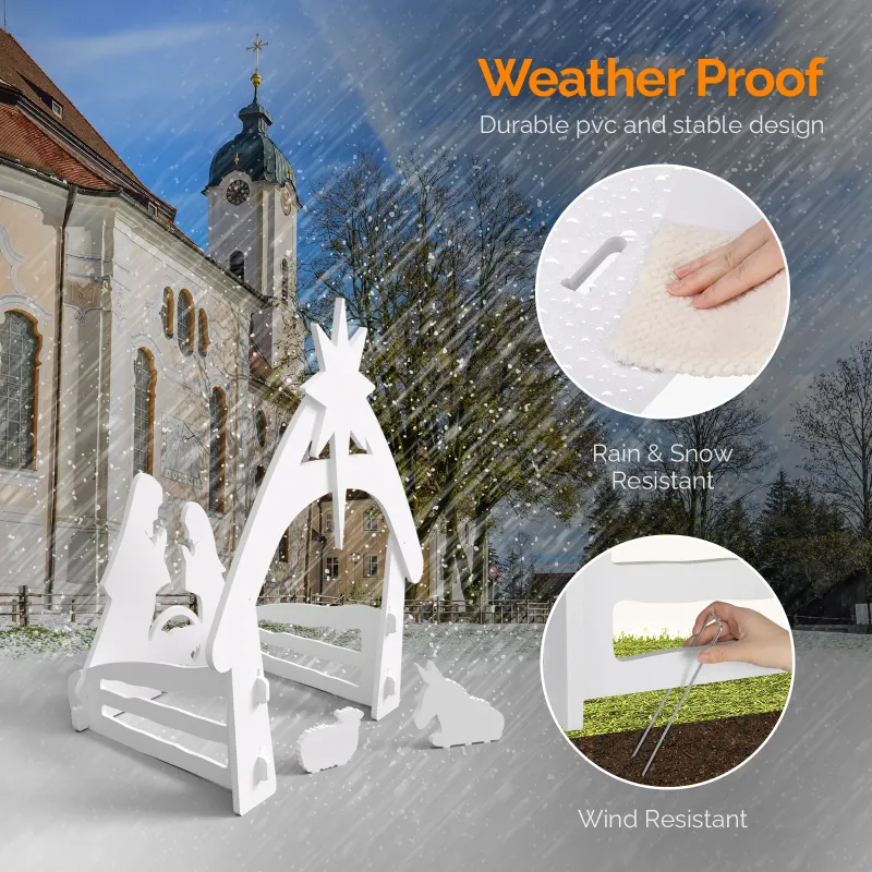Photo 1 of UBesGoo Weatherproof Lawn Nativity Scene Yard Display Outdoor Nativity Sets for Christmas