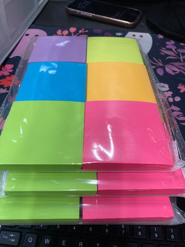 Photo 1 of (12 Pack) Pop-up Sticky Notes 3x3 in,Bright Colors Super Sticking Power Memo Pads, 6 Colors, Strong Adhesive 3PACK