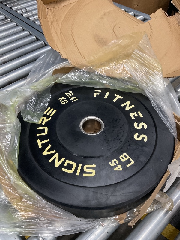 Photo 1 of ***1 PLATE ONLY*** 45LB Black Plate with Silver Numbers | For Standard Barbell Bars & Home Gyms***1 PLATE ONLY***
