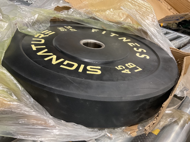 Photo 1 of ***1 PLATE ONLY*** 45LB Black Plate with Silver Numbers | For Standard Barbell Bars & Home Gyms***1 PLATE ONLY***